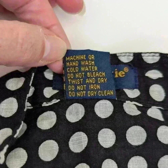 Ecologie Black And White Polka Dot Cotton Shirt Size 1X 3/4 Sleeves. - Picture 6 of 9